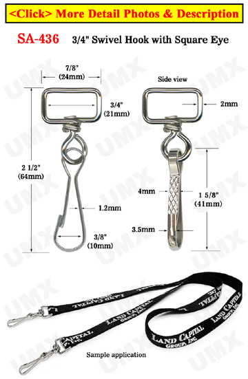 Heavy Duty Swivel Hooks: For 3/4&quot; Woven Straps