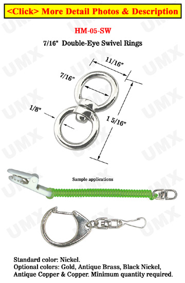 Medium Size Swivel Double Rings: With 7/16&quot; Eye-Rings