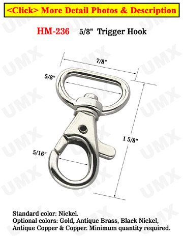 5/8&quot; Flat Strap Trigger Snap Hooks