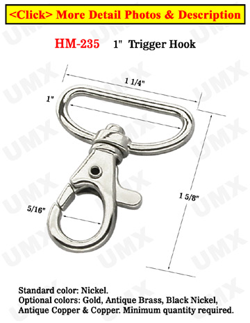 1&quot; Wide Strap Trigger Snap Hooks: For Leashes or Bag Straps