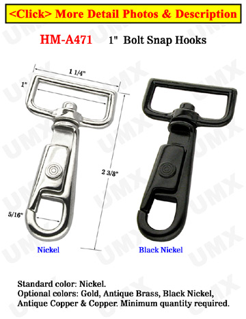 1&quot; Rectangle Swivel U-Sleeve Bolt Snap Hooks: For Flat Rope