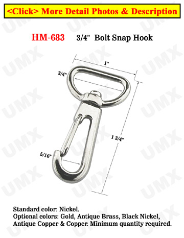 3/4 &quot; Spring Metal Wire Gate Hooks: For Flat Straps