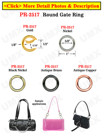 5/8&quot; Round Gate Rings For Keychains, Purse, Handbag, Bag or Lanyard Straps