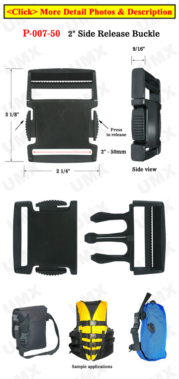 2&quot; Heavy Duty Plastic Buckles with Side Release Latch