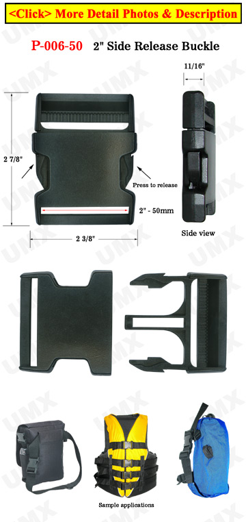 2&quot; Jumbo Side Release Plastic Buckles For Wide Flat Straps