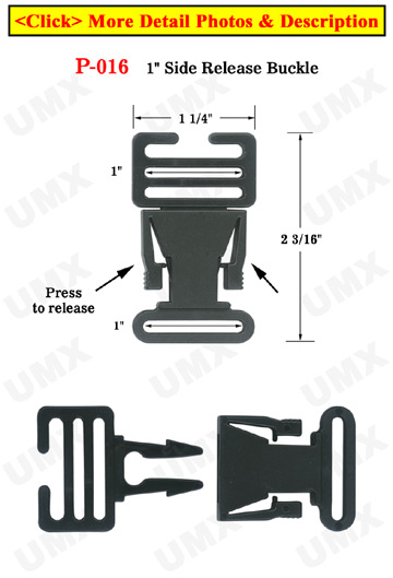 1&quot; Ladder Lock Side Release Plastic Buckles: For Adjustable Length Fastening Straps