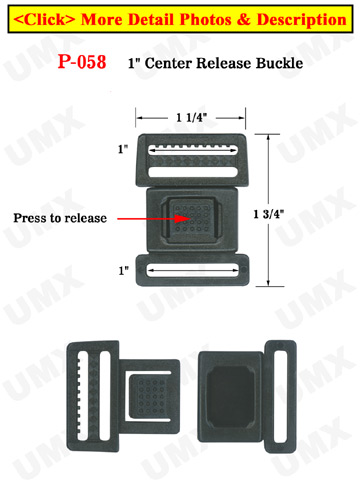 1&quot; Large Center Release Plastic Buckles: For Flat Straps