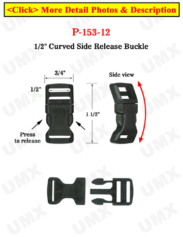 1/2&quot; Small Wrist Band Plastic Buckles: Curved Wrist Strap Buckles