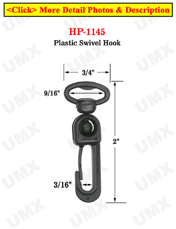 9/16&quot; Oval Head Flat Strap Swingable Plastic Hooks: For Flat Cords