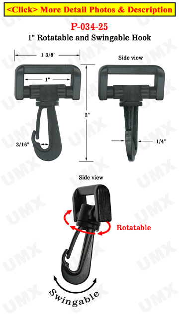 1&quot; Rotable and Swingable Plastic Hooks: Heavy Duty Modular Revolving Plastic Hooks