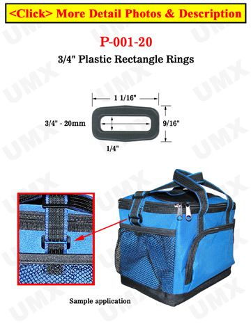 3/4&quot; Small Durable Plastic Rectangle Rings with Enhanced Edge