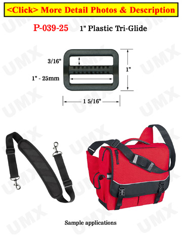 1&quot; Heavy Duty Plastic Tri-Glides: Strap Length Adjusters