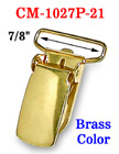 7/8" Brass Finish Suspender Clips With Fabric Protecting Plastic Teeth CM-1027P-21