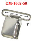 2&quot; Big Heavy Duty Suspender Clips With Heavy Weight Metal Jaw Without Plastic PVC Teeth: Nickel Color