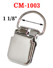 1 1/8&quot; D-Eye Heavy Duty Metal Suspender Clips With Strong Locking Jaw Without Plastic PVC Teeth: Nickel Color