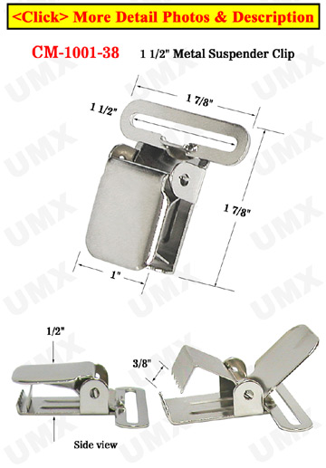 1 1/2&quot; Thick Strap Heavy Duty Tool Belt Suspender Clips Without Plastic PVC Teeth: Nickel Color