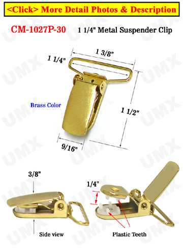 1 1/4&quot; PVC Plastic Protected Suspender Clips With Brass Finish