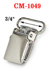 3/4&quot; Short Tip Metal Suspender Clips Without Plastic PVC Teeth: Nickel Color