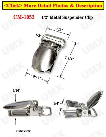 1/2&quot; Strap Clampping Coupler Metal Suspender Clips Without Plastic PVC Teeth: Nickel Color