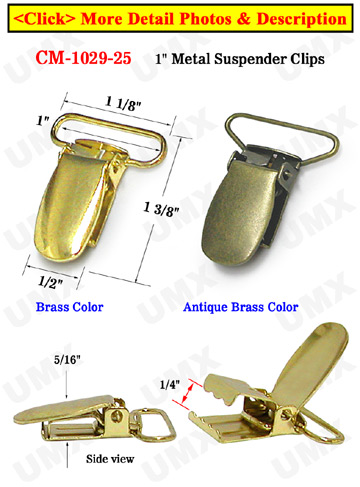 1&quot; Simple Metal Suspender Clips Without PVC Plastic Insert