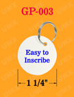 Durable Fiber Key Tags with Split O-Rings GP-003/Bag-of-100Pcs