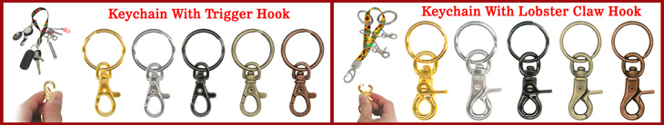 Keychains:  Steel Metal, Plastic, Elastic, Fabric & Leather Key Chain Ring Holder Hardware Accessories