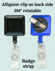 Rotatable Name Badge Reels With Badge Straps &amp; Alligator Clips