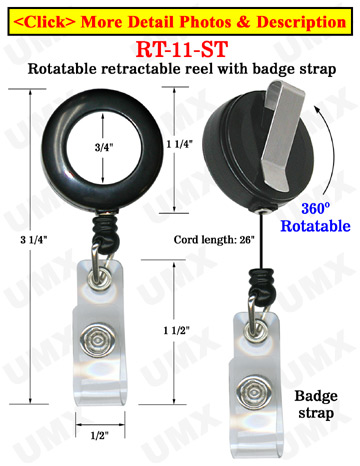 All Direction Pull Retractable Badge Holders With Badge Straps &amp; Belt Clips