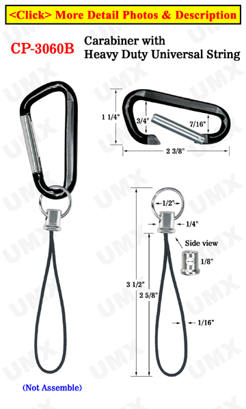 Carabiner With Heavy Duty Universal String